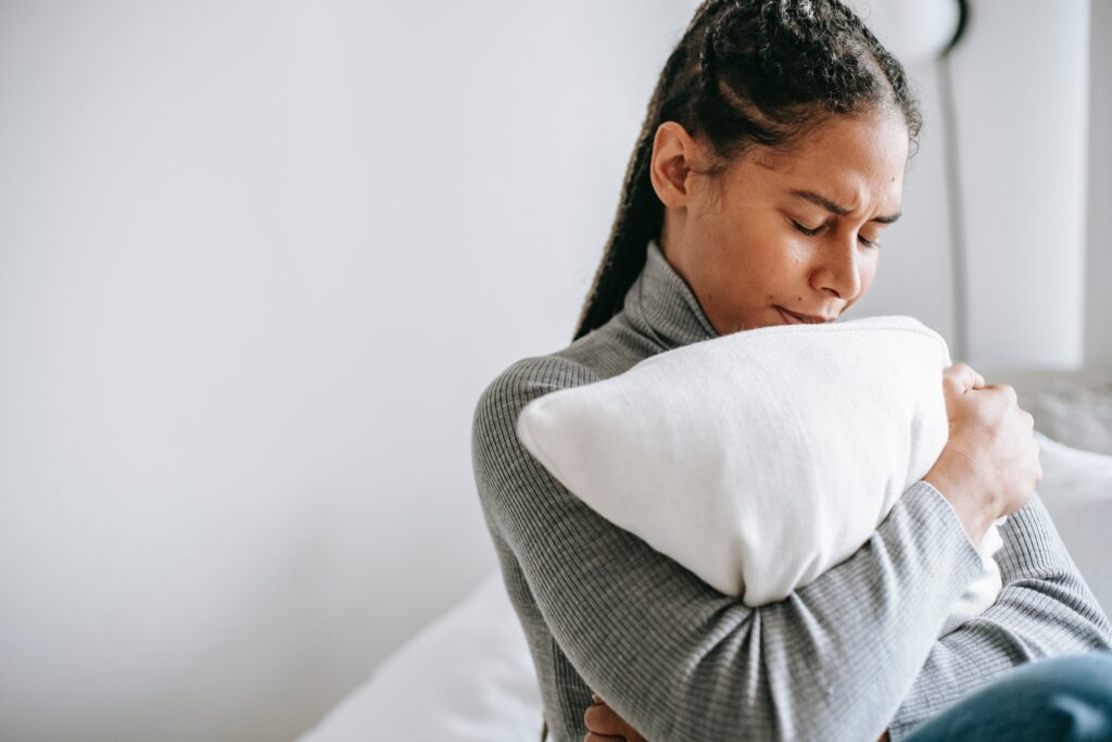 pillow girl blocking her intuition